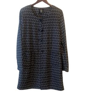 Navy Long Open Cardigan by La Ligna